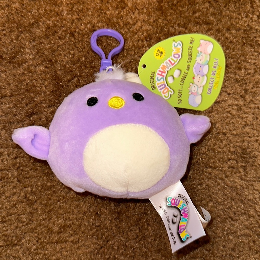 NWT 3.5” Elina the Purple Peacock Squishmallow Clip